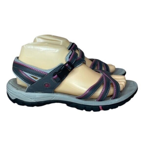 Northside Women's Colette Open Toe Sport Sandal In Gray & Pink Sz 9 - Picture 1 of 9